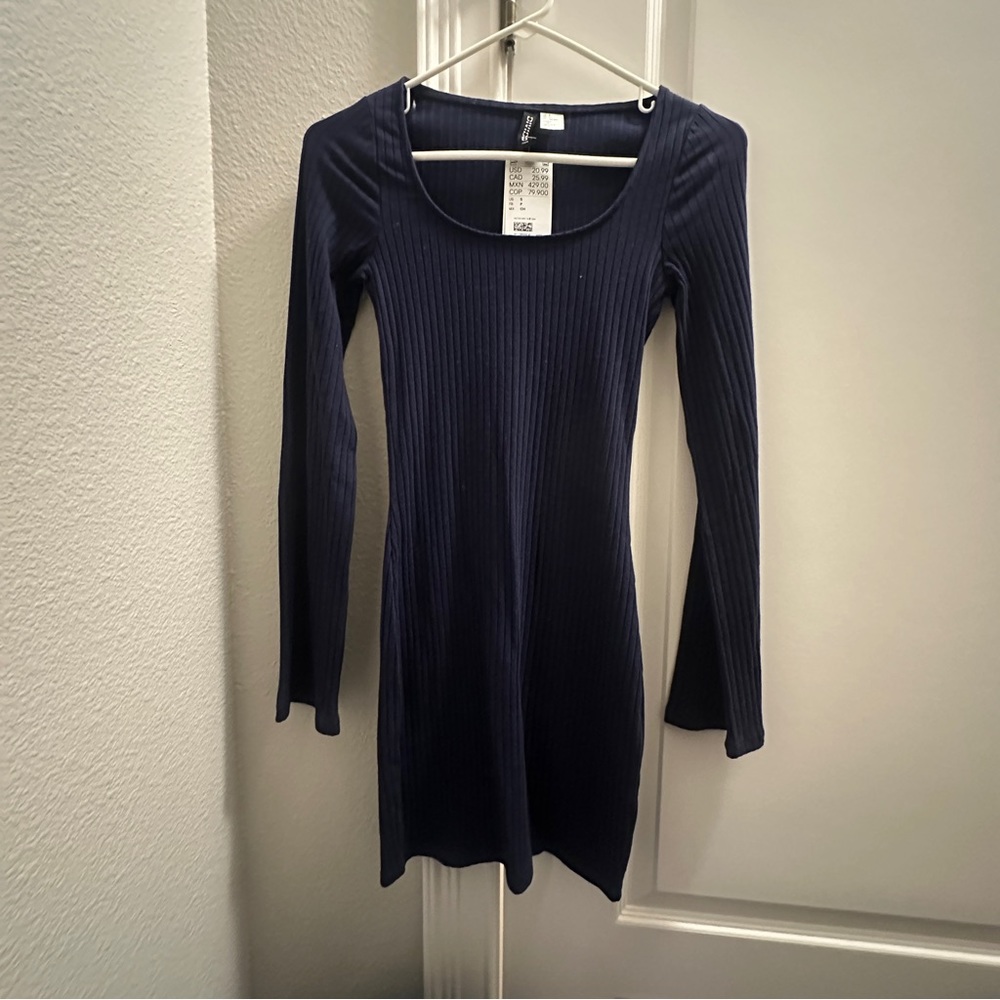 H&M Long Sleeve Navy Dress